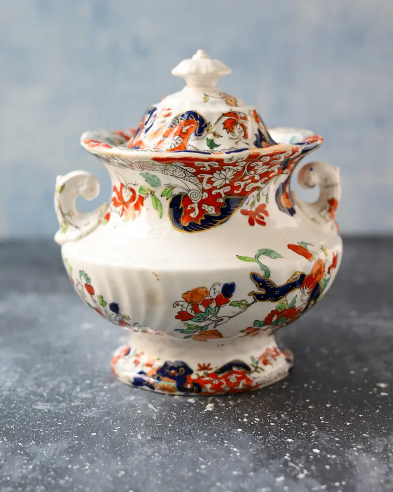Zuccheriera Mason's Ironstone - Decoro Imari Pattern - Primi/Metà 1800